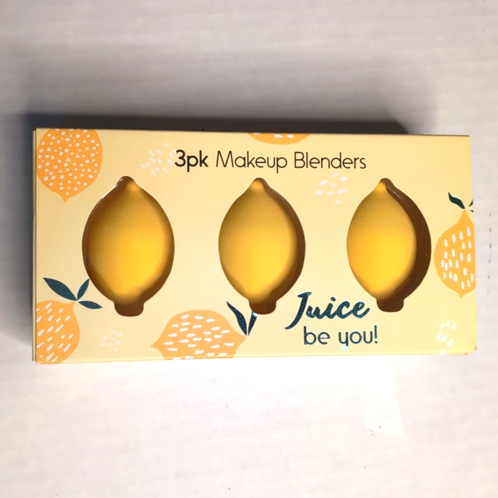 JUICE BE YOU Yellow Makeup Blenders - 3 PackSoft Foam Latex Free Reusable